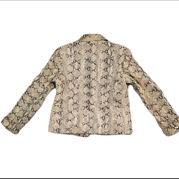Vintage Pamela Mccoy Jacket Tan Snake print Leather Size M - Picture 3 of 9